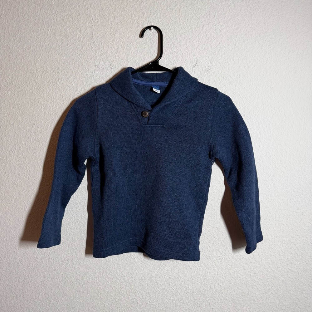 Old‎ Navy Shawl Collar Sweater Boys S 6-7 Navy Blue Long Sleeves Fleece Pullover